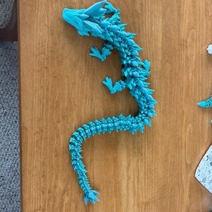 3D Printed Aqua Crystal Dragon